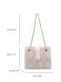 Small Square Bag Colorblock Chain Strap Button Decor