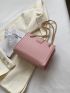 Small Square Bag Colorblock Chain Strap Button Decor