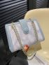 Small Square Bag Colorblock Chain Strap Button Decor