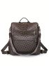 Medium Classic Backpack Geometric Pattern Pocket Front For Daily