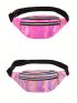 2pcs Medium Fanny Pack Holographic Adjustable Strap For Daily