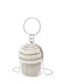 Mini Circle Bag Faux Pearl & Rhinestone Decor For Party