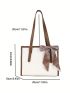 Medium Square Bag Colorblock Crocodile Embossed Twilly Scarf Decor For Work