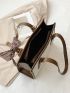 Medium Square Bag Colorblock Crocodile Embossed Twilly Scarf Decor For Work