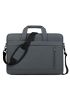 Gray Minimalist Classic Briefcase Portable Double Handle Large Capacity For Business