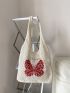 Small Crochet Bag Butterfly Pattern Hollow Out For Vacation