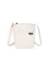 Mini Letter Patch Square Bag Beige Pocket Front Adjustable Strap For Daily