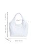 White Shoulder Tote Bag Ruched Detail Double Handle For Daily