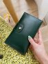 Dark Green Long Wallet Bi-Fold Credit Card Holder For Daily