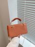 Mini Square Bag Elegant Double Handle Chain PU