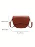 Mini Saddle Bag Elegant Brown Magnetic Flap PU