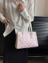 Medium Square Bag Fashionable Geometric Pattern PU