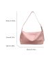 Large Capacity Hobo Bag Minimalist Pink PU