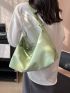 Large Capacity Hobo Bag Minimalist Green PU