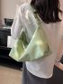 Large Capacity Hobo Bag Minimalist Green PU