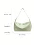 Large Capacity Hobo Bag Minimalist Green PU