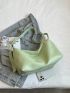 Large Capacity Hobo Bag Minimalist Green PU