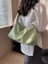 Large Capacity Hobo Bag Minimalist Green PU