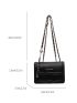 Mini Novelty Bag Fashionable Letter Graphic Scallop Trim Flap Chain PU