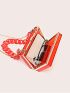 Mini Box Bag Funky Neon-red Transparent Chain