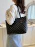 Small Tote Bag Quilted Double Handle Solid Color