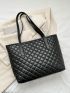 Small Tote Bag Quilted Double Handle Solid Color