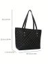 Small Tote Bag Quilted Double Handle Solid Color