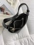 Mini Bucket Bag Litchi Embossed PU Black