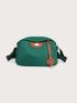 Small Square Bag Green Waterproof Adjustable Strap For Daily