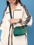 Small Square Bag Green Waterproof Adjustable Strap For Daily