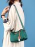 Small Square Bag Green Waterproof Adjustable Strap For Daily