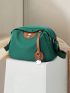 Small Square Bag Green Waterproof Adjustable Strap For Daily