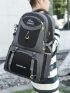 Nylon Travel Backpack Mountain & Letter Graphic Waterproof Camping Bag