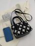 Mini Square Bag Geometric Pattern PU