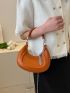 Small Hobo Bag Crocodile Embossed Tassel Decor Chain PU