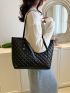 Small Tote Bag Quilted Double Handle Solid Color