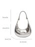 PU Hobo Bag Crocodile Embossed Top-Handle Silver