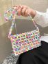 Mini Square Bag Hollow Out Beaded Flap