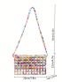 Mini Square Bag Hollow Out Beaded Flap