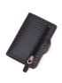 PU Card Holder RFID Black Braided Detail