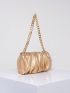 Women Minimalist Ruched Bag Pouch Dumpling Crossbody Bag Cloud Handbag Soft Clutch Purse Shoulder Bag