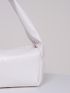 PU Square Bag Zipper Embossed Detail Top-Handle White