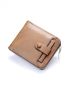 Brown Small Wallet Zipper Around Credit Card Holder For Daily