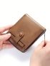 Brown Small Wallet Zipper Around Credit Card Holder For Daily