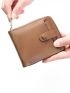 Brown Small Wallet Zipper Around Credit Card Holder For Daily