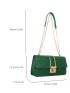 Crocodile Embossed Baguette Bag Medium Flap Green