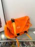 Medium Messenger Bag Letter Graphic Nylon Orange