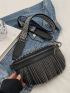 Small Fanny Pack Studded & Fringe Decor Punk