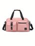 Letter Pattern Duffel Bag Double Handle Gym Bag For Sport & Travel