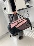 Letter Pattern Duffel Bag Double Handle Gym Bag For Sport & Travel